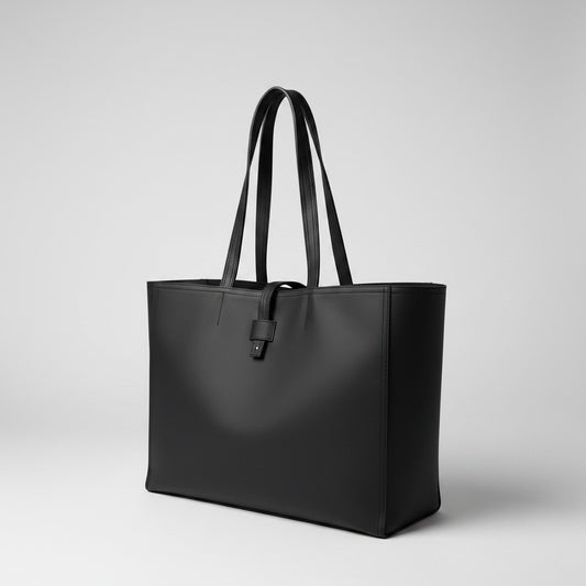 The YOUNfit Tote in black tough vegan leather